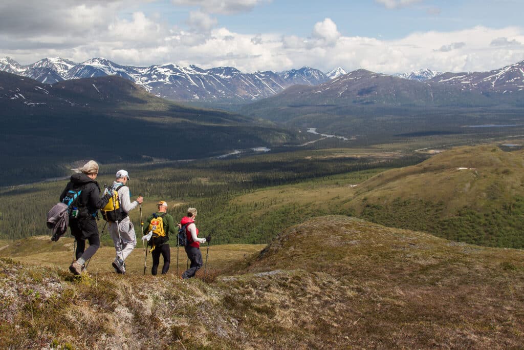 hikers on a ridge
