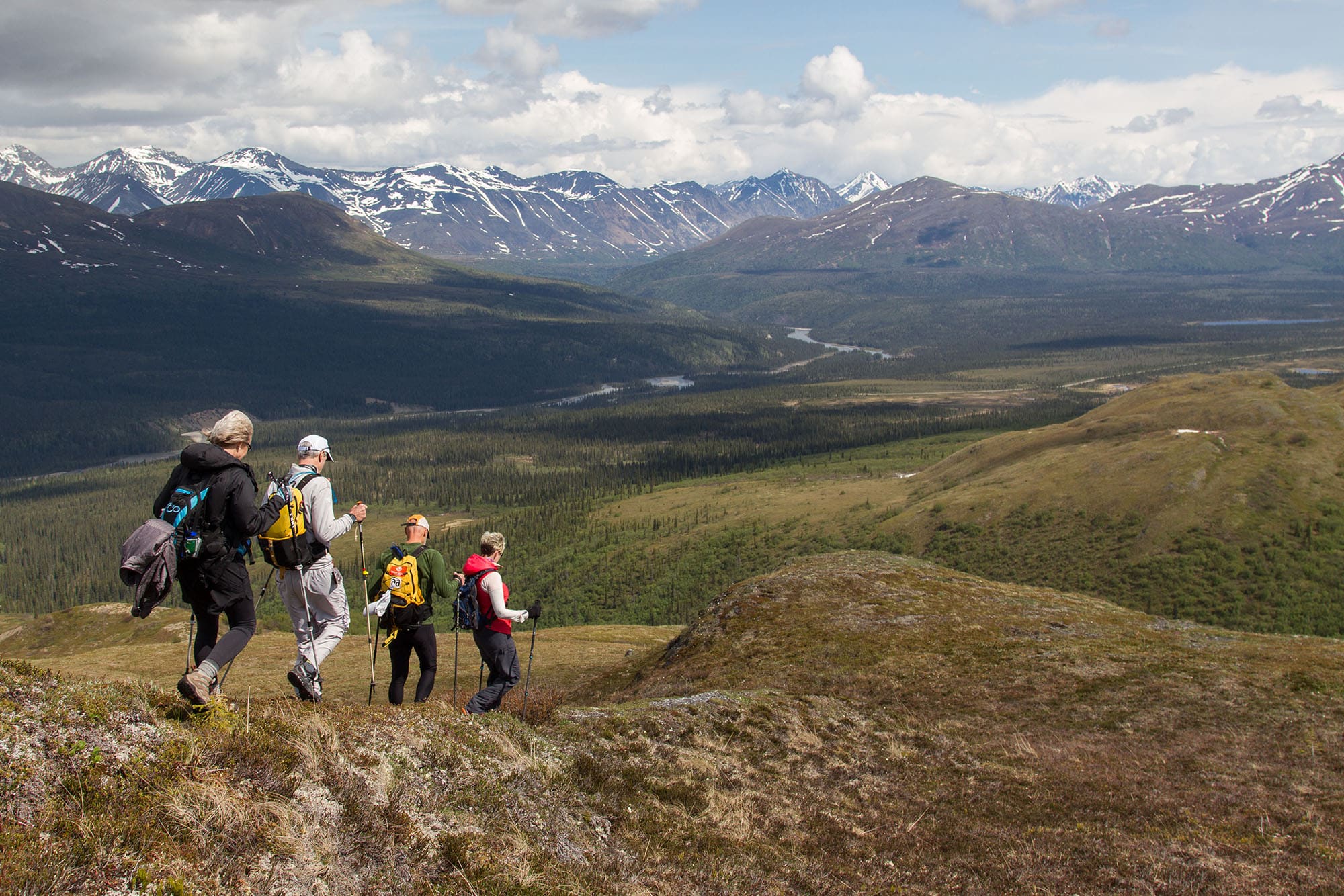 hikers on a ridge