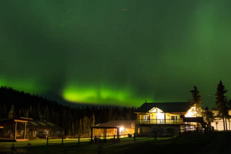 Aurora borealis at Tonglen Lake Lodge.