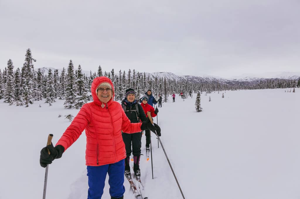 cross country skiing group